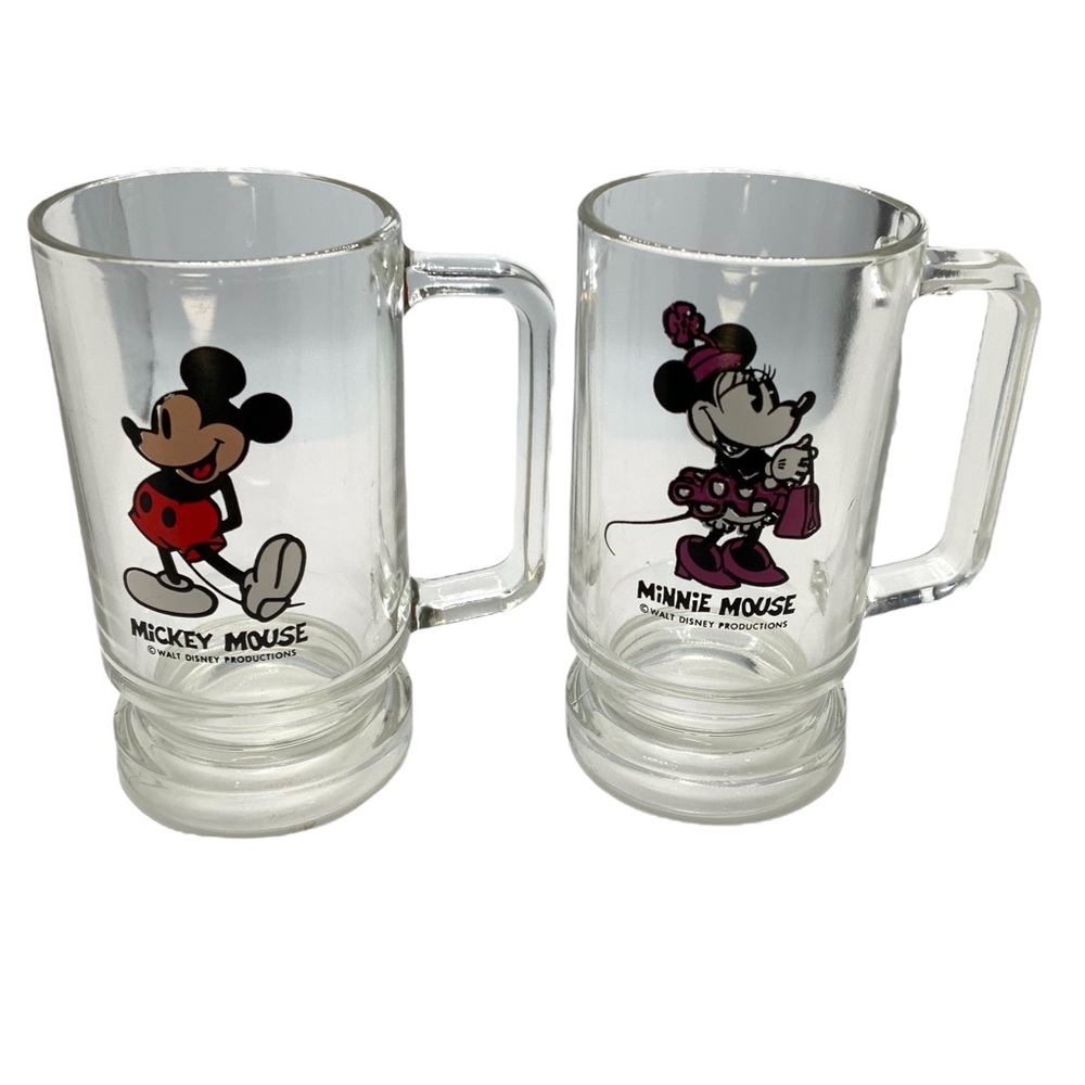 Disney Mickey Mouse Minnie Mouse‎ glass mugs